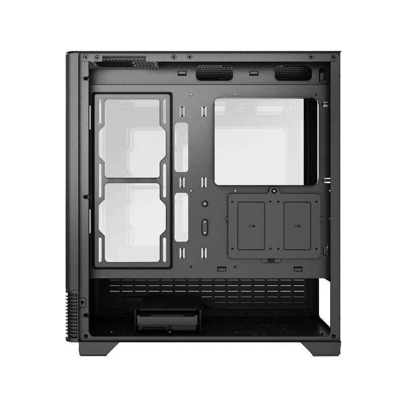 Корпус для ПК Hspd F560, Midi Tower, чёрный, под ATX, mATX, mITX, материал закалённое стекло, сталь, фото 4