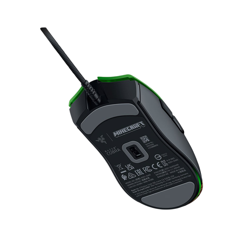 Мышь Razer Cobra - Minecraft, проводное подключение, USB-A, 8500 dpi, зелёный, подсветка, фото 4