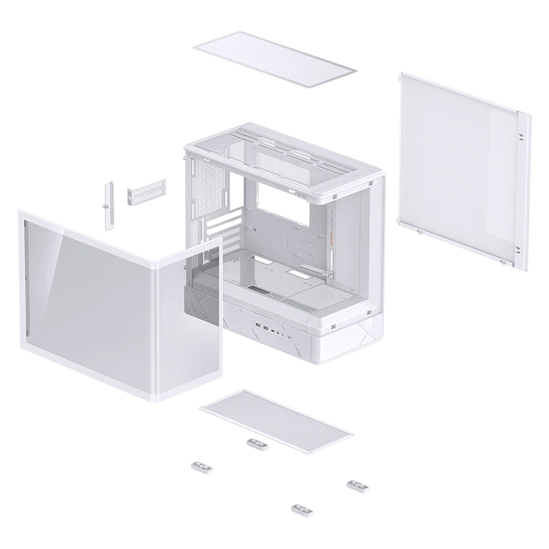 Корпус для ПК Jonsbo D200, Mini Tower, белый, под mATX, Mini-ITX, материал закалённое стекло, сталь, фото 8