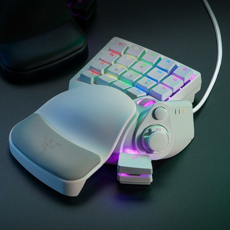 Клавиатура Razer Tartarus Pro Mercury, проводное подключение, USB-A, механические, белый, подсветка, фото 5