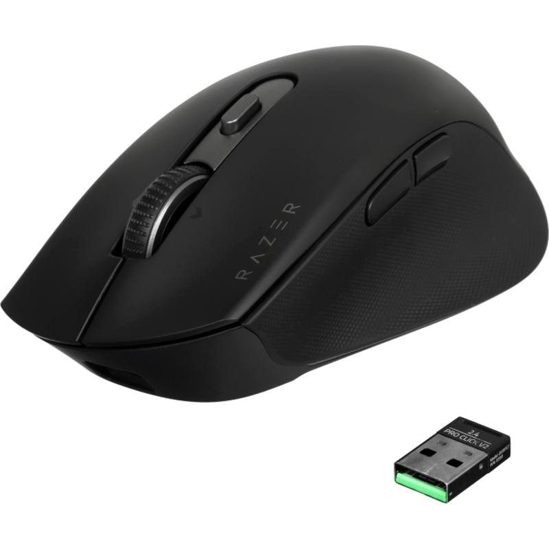 Мышь Razer Pro Click V2, USB-A, Bluetooth, радиоканал, чёрный, подсветка, фото 6