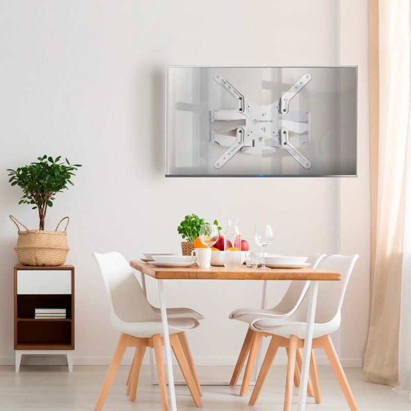 Кронштейн ONKRON 37-70" макс 400*400 наклон -2°/+10° поворот 140º, Макс нагрузка 36,4кг от стены: 42-452мм, белый (ONKRON M5 WHITE), фото 2
