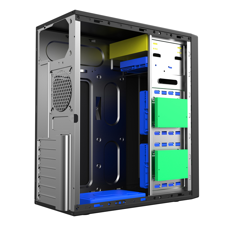 Корпус для ПК Foxline FL-301, Midi Tower, чёрный, под ATX, mATX, Mini-ITX, материал сталь, фото 3