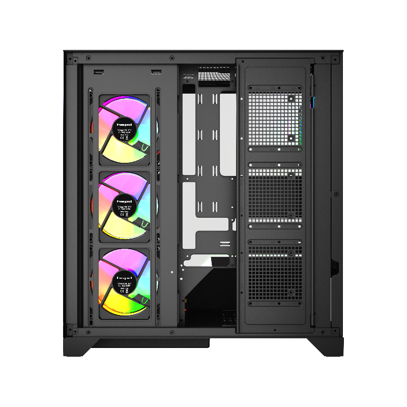 Корпус для ПК Hspd F550, Midi Tower, чёрный, под ATX, mATX, mITX, F550-TGBK-ARGB, фото 5