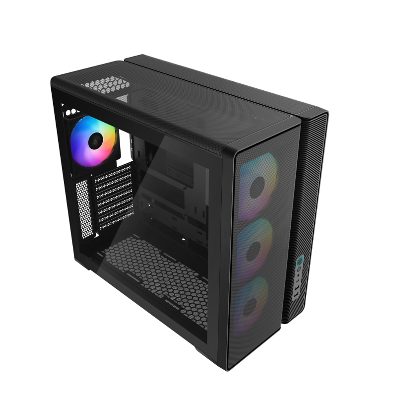 Корпус для ПК Sama S50, Midi Tower, чёрный, под ATX, mATX, Mini-ITX, подсветка ARGB, фото 3
