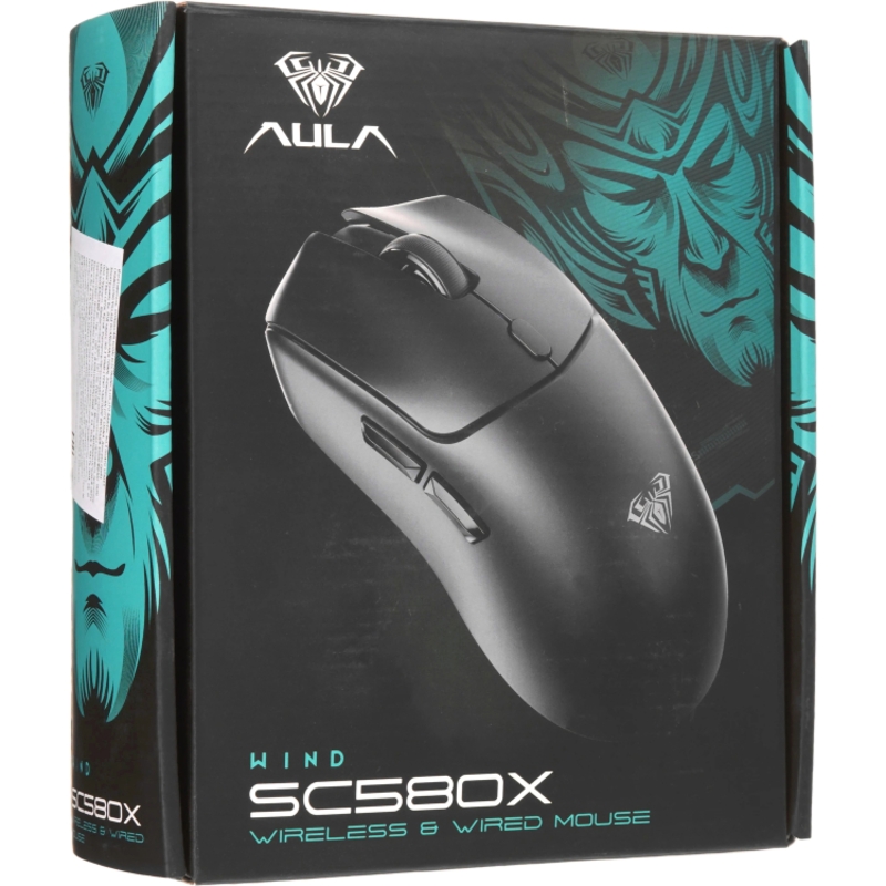 Мышь AULA SC580X, проводное и беспроводное подключение, чёрный, подсветка, фото 8
