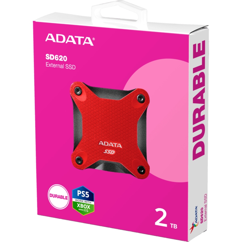 Внешний накопитель ADATA SD620, SSD 2 ТБ, USB 3.2 Gen 2 Type-A, чтение 520 МБ/с, запись 460 МБ/с, красный, фото 4