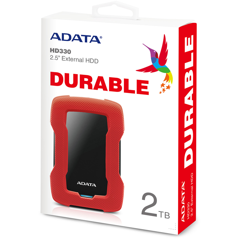 Внешний жёсткий диск 2TB ADATA HD330 (Red), Silicone, USB 3.2 Gen1, 133x89x16mm, 190g (ADATA AHD330-2TU31-CRD), фото 7