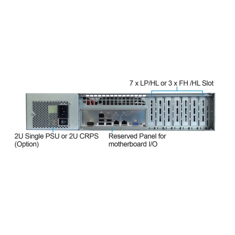 Серверный корпус 2U chasis, 21" depth with 3.5" x 8bays, BPN: 12G SAS/SATA, RPSU 800W with AC-R50 Slide Rail, wigth 17.2", Short depth (Ablecom CS-R25-37P), фото 3