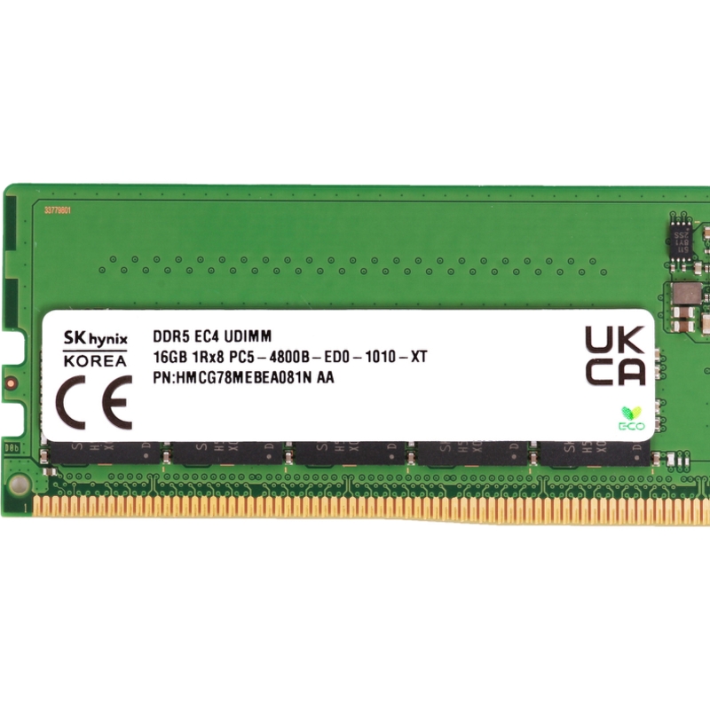 Память оперативная Hynix 16GB 4800MHz DDR5 UDIMM ECC (Hynix HMCG78MEBEA081N), фото 2