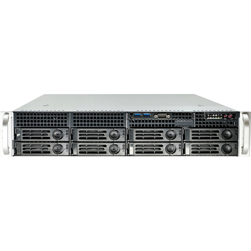 Серверный корпус 2U chassis; ATX, Micro-ATX, Mini-ITX MBs; 8 x 3.5''hs + 2 x 3.5'' internal + 2 x 2.'' hs rear; 1200W (1+1); AC-R50 rails (Ablecom CS-R28-07P), фото 2