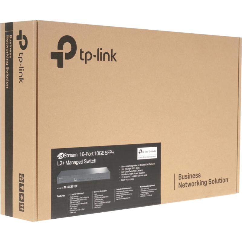 Коммутатор TP-Link JetStream SX3016F управляемый L2+, 16 портов SFP+ 10 Гбит/с, фото 7