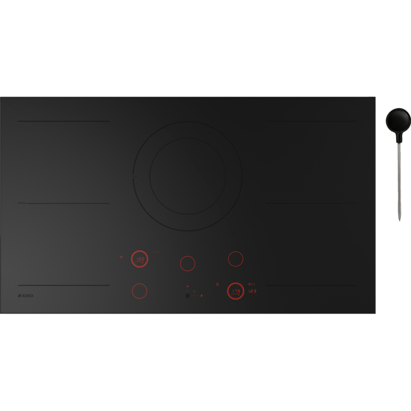 Варочная панель ASKO HID945MC, индукционная, 90,4 см, Bridge, Wi-Fi, рамка из нержавеющей стали, матовая чёрная, фото 2
