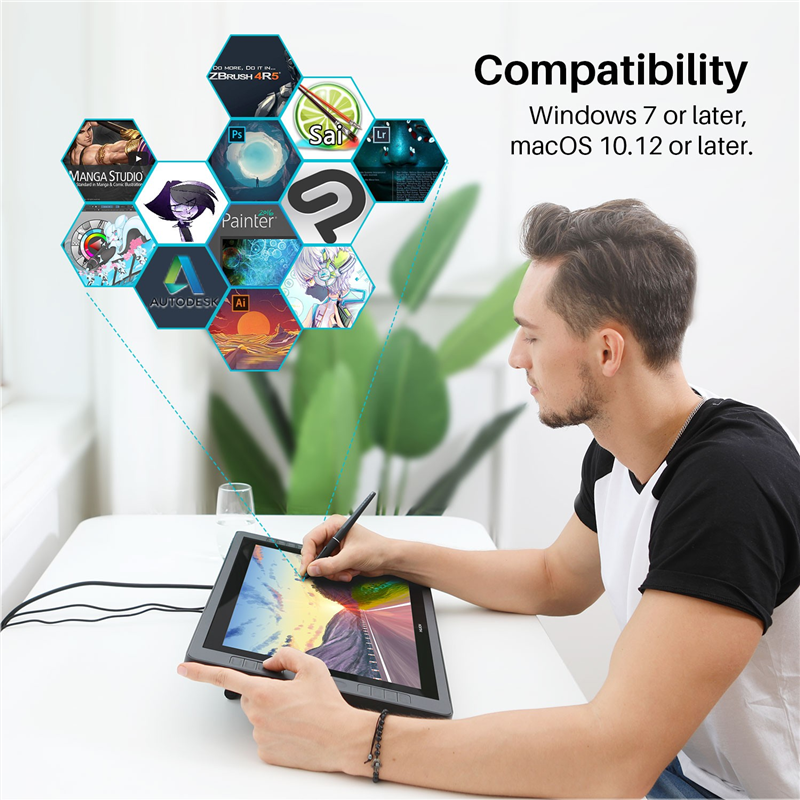 Интерактивный дисплей Сенсорный Huion KAMVAS Pro 20, 19.5 ″, 8192 уровней нажима, фото 9