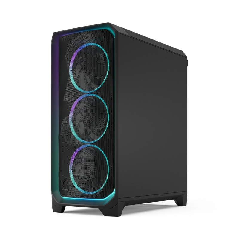 Корпус ПК без блока Case Fractal Design Meshify 3 Ambience Pro RGB TG Light Tint, Full-Tower, 3x140mm ARGB, 2xUSB-A 3.2 + 1xUSB 3.2 Type-C, E-ATX, ATX, mATX, mITX, Black, фото 5
