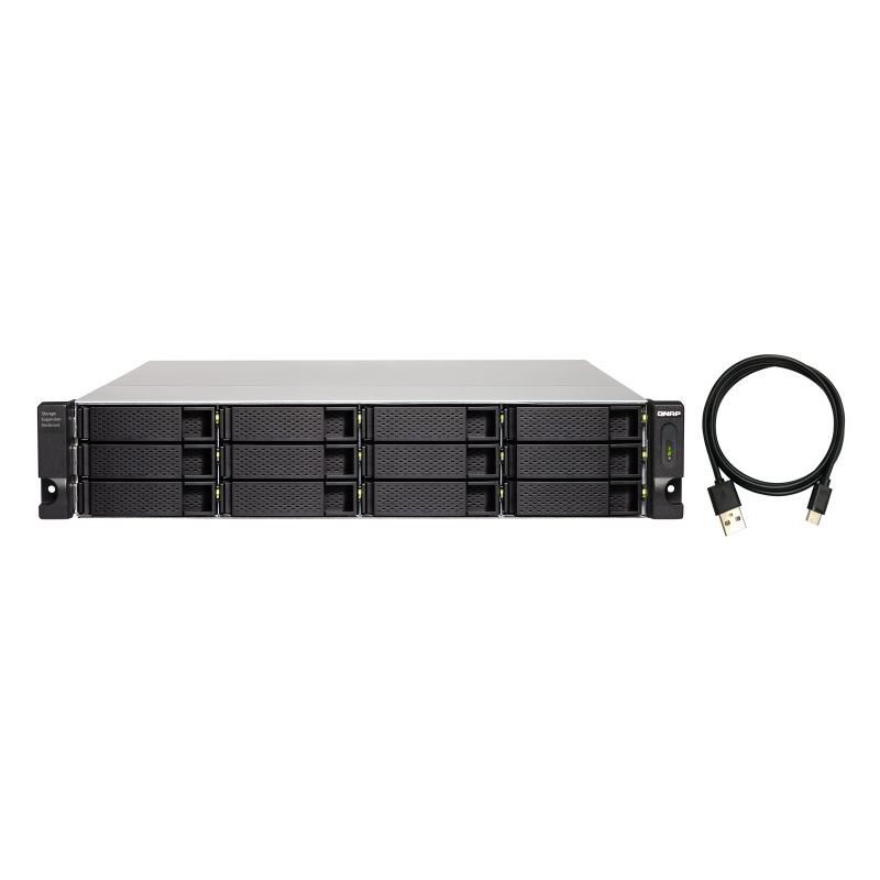Полка расширения сетевого хранилища без дисков SMB QNAP TL-R1200C-RP USB 3.2 Gen 2 Type-C JBOD storage enclosure, 12-tray 3 (QNAP TL-R1200C-RP), фото 2