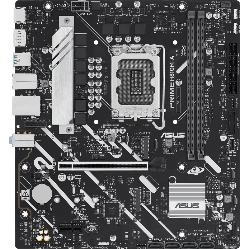 Материнская плата ASUS PRIME H810M-A-CSM, LGA1851, Intel H810, mATX, DDR5, фото 3