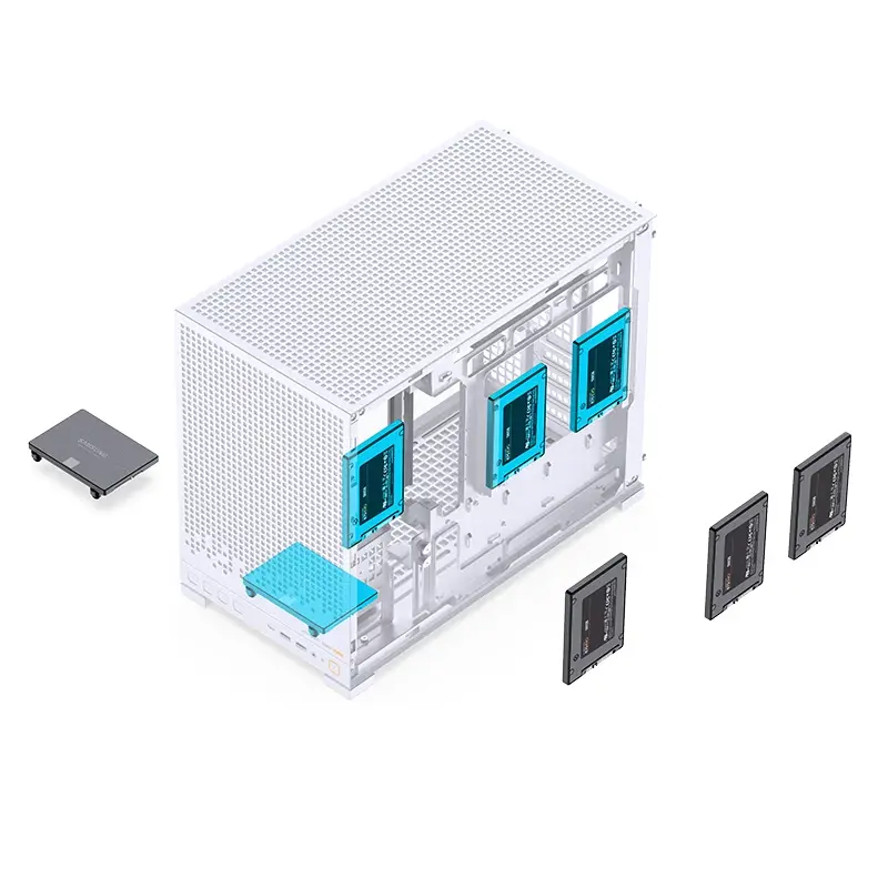 Корпус для ПК Jonsbo D32 PRO, Mini Tower, белый, под mATX, Mini-ITX, материал пластик, сталь, стекло, фото 19