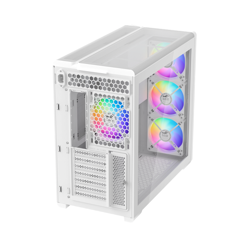Корпус для ПК Sama S50, Midi Tower, белый, под ATX, mATX, Mini-ITX, подсветка ARGB, фото 2