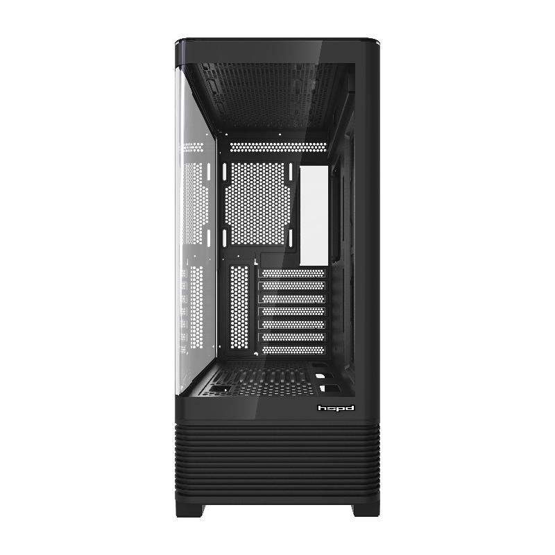 Корпус для ПК Hspd F560, Midi Tower, чёрный, под ATX, mATX, mITX, материал закалённое стекло, сталь, фото 7
