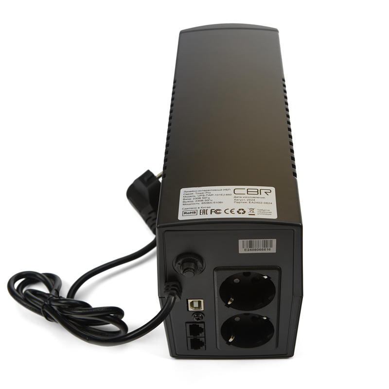 ИБП CBR 850VA, 850 ВА, 510 Вт, 2 розетки, CEE7, фото 10