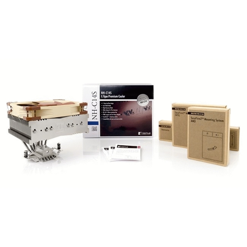 Кулер для процессора Noctua NH-C14S, AM4, AM5, LGA115X, LGA1200, LGA1700, LGA20XX, до 140 Вт, шум 24.6 дБА, фото 3