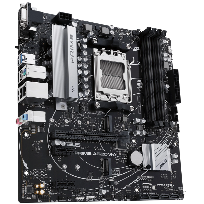 Материнская плата ASUS PRIME A620M-A-CSM, AM5, AMD A620, mATX, DDR5, фото 3