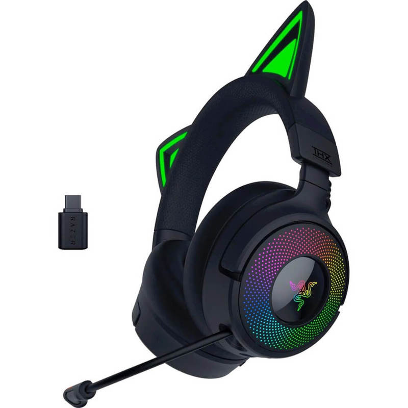Гарнитура Razer Kraken Kitty V3 Pro, Bluetooth 5.3, полноразмерные, чёрный, микрофон выдвижной, фото 5