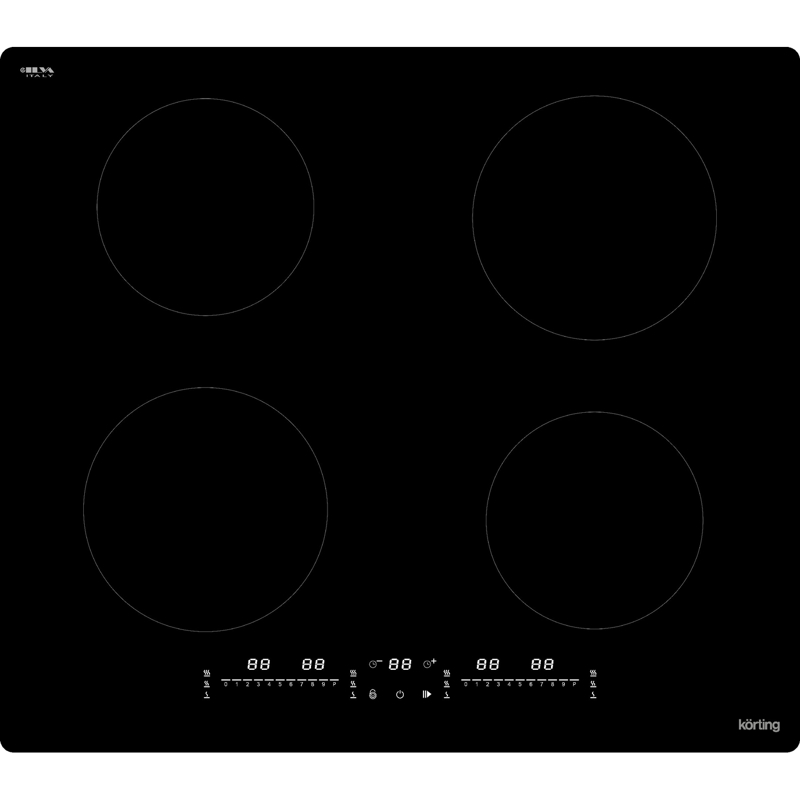 Варочная панель Korting HI 64090 HID, индукционная, 60 см, 4 зоны, Stop&Go, без рамки, чёрная, фото 2