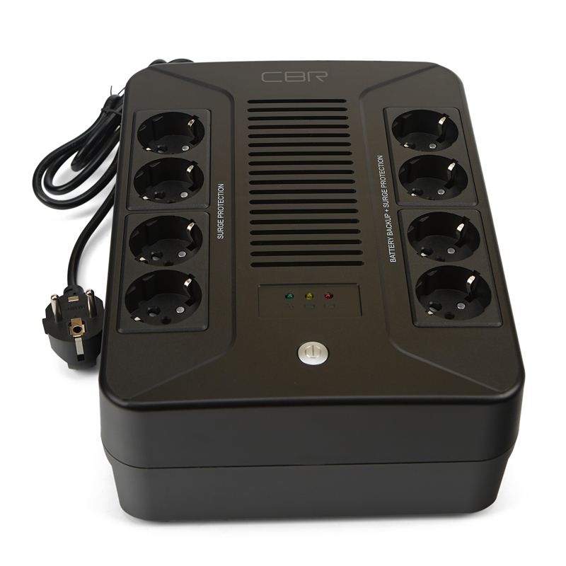 ИБП CBR UPS-OFB-101E-850, 850 ВА / 510 Вт, 8 розеток Schuko, AVR, батарея 12 В 8 Ач, фото 3