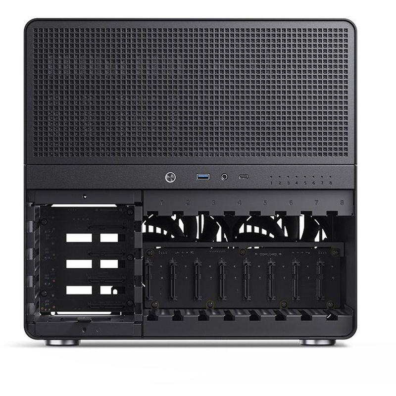 Корпус для ПК Jonsbo N5, Mini Tower, чёрный, под ATX, E-ATX, mATX, Mini-ITX, материал алюминий, дерево, сталь, фото 17