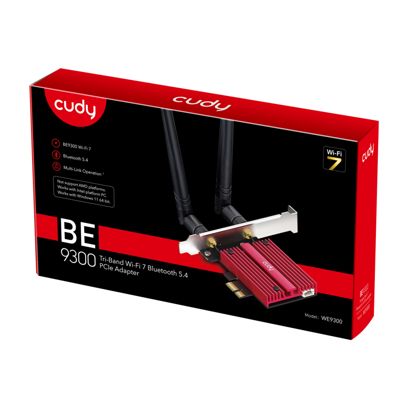 Wi-Fi адаптер Cudy WE9300 PCI Express, Wi-Fi 6, 2,4/5/6 ГГц, съёмные антенны, фото 6
