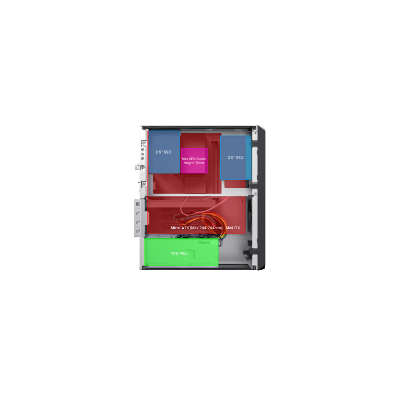 Корпус для ПК Foxline FL-1004-TFX230B-85, Desktop SFF, с БП 230 Вт, чёрный, под mATX, mITX, фото 6