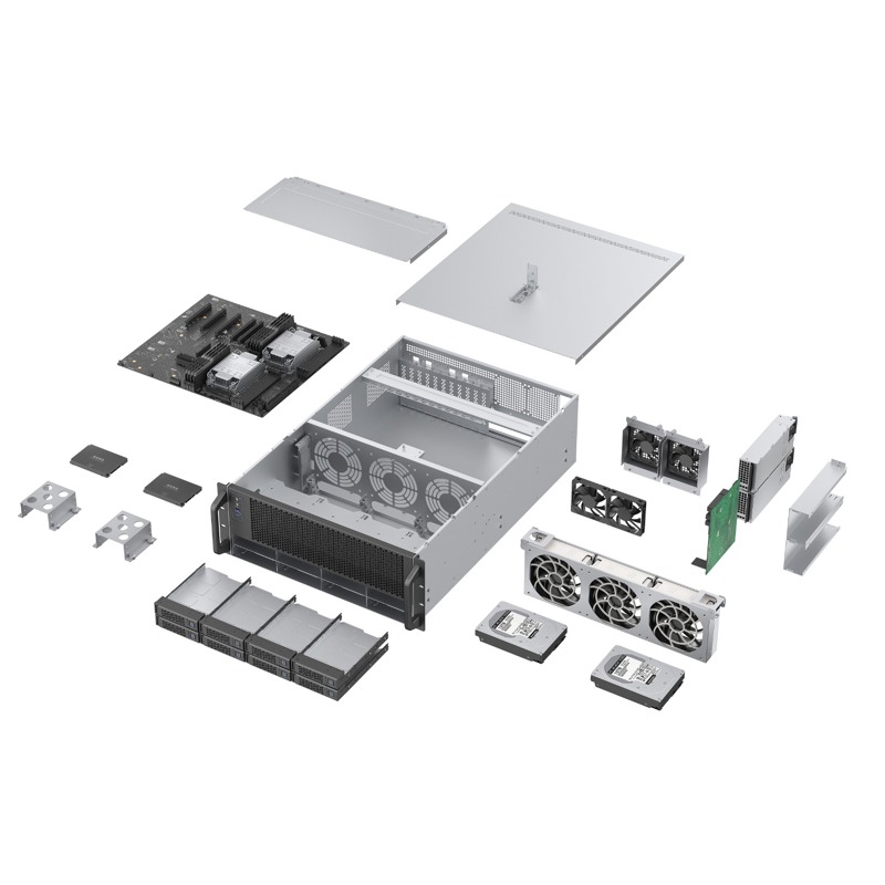 Корпус 4U YCC YRM-46508A0, E-ATX, 8 отсеков горячей замены, 11 слотов PCIe, 2 БП CRPS 2000 Вт, фото 5