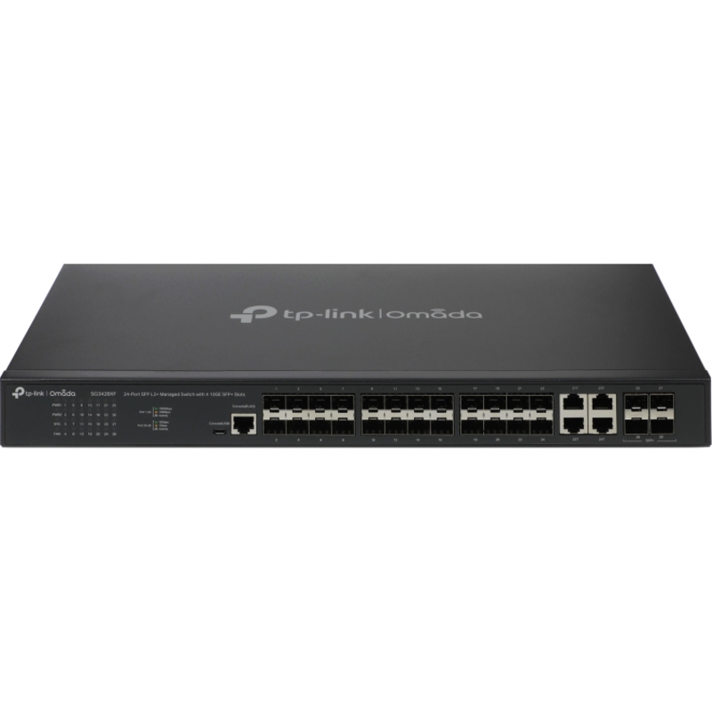 Коммутатор TP-Link JetStream SG3428XF управляемый L2+, 24 порта SFP, 4 слота SFP+ 10 Гбит/с, фото 2