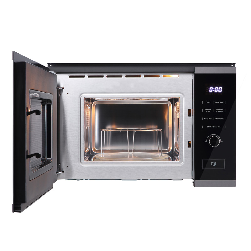 Встраиваемая микроволновая печь Korting KMI 820 GNBX, 20 л, 800 Вт, гриль, чёрное стекло, фото 3