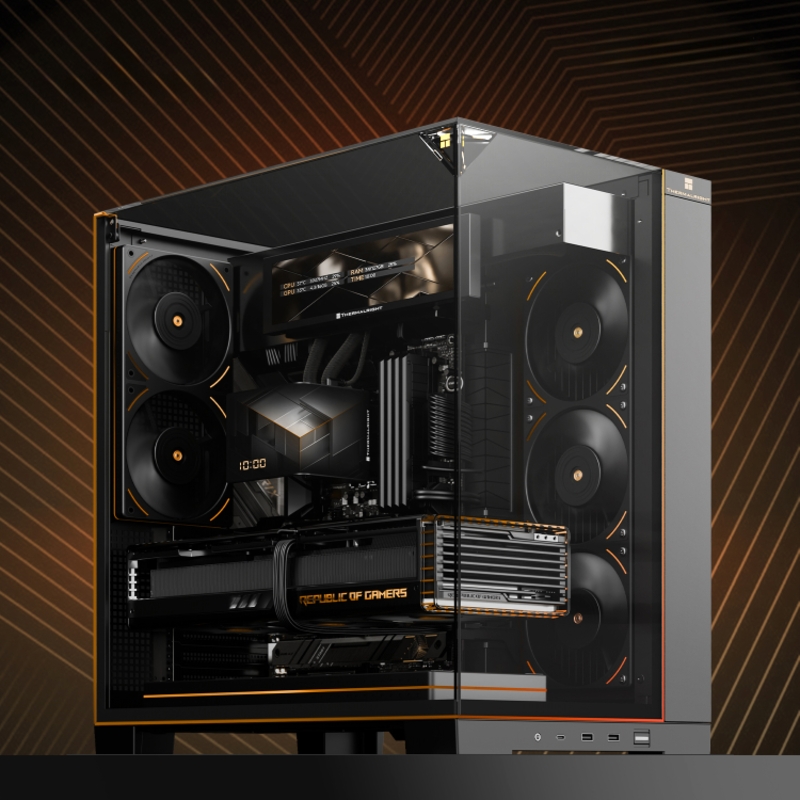 Корпус для ПК Thermalright A70 Vision, Midi Tower, чёрный, под ATX, mATX, mITX, подсветка ARGB, фото 3