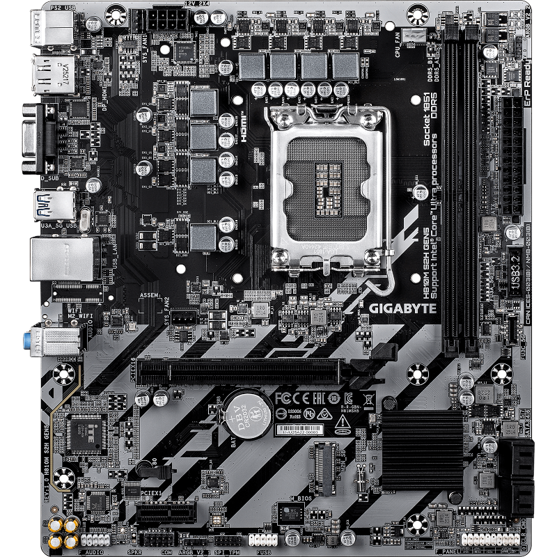 Материнская плата Gigabyte H810M S2H GEN5, LGA1851, Intel H810, mATX, DDR5, фото 3