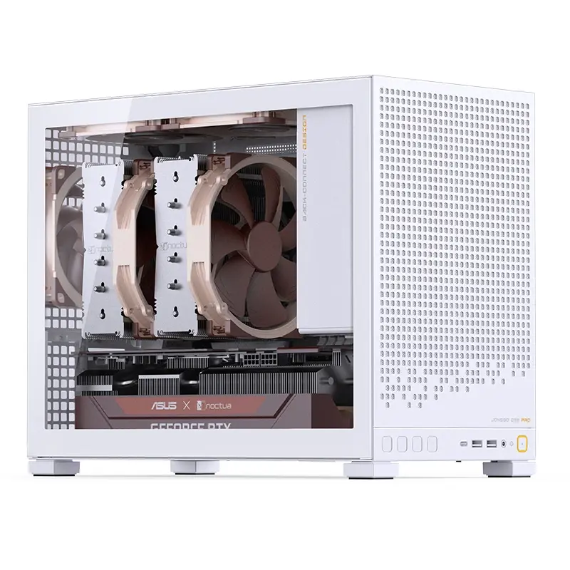 Корпус для ПК Jonsbo D32 PRO, Mini Tower, белый, под mATX, Mini-ITX, материал пластик, сталь, стекло, фото 2