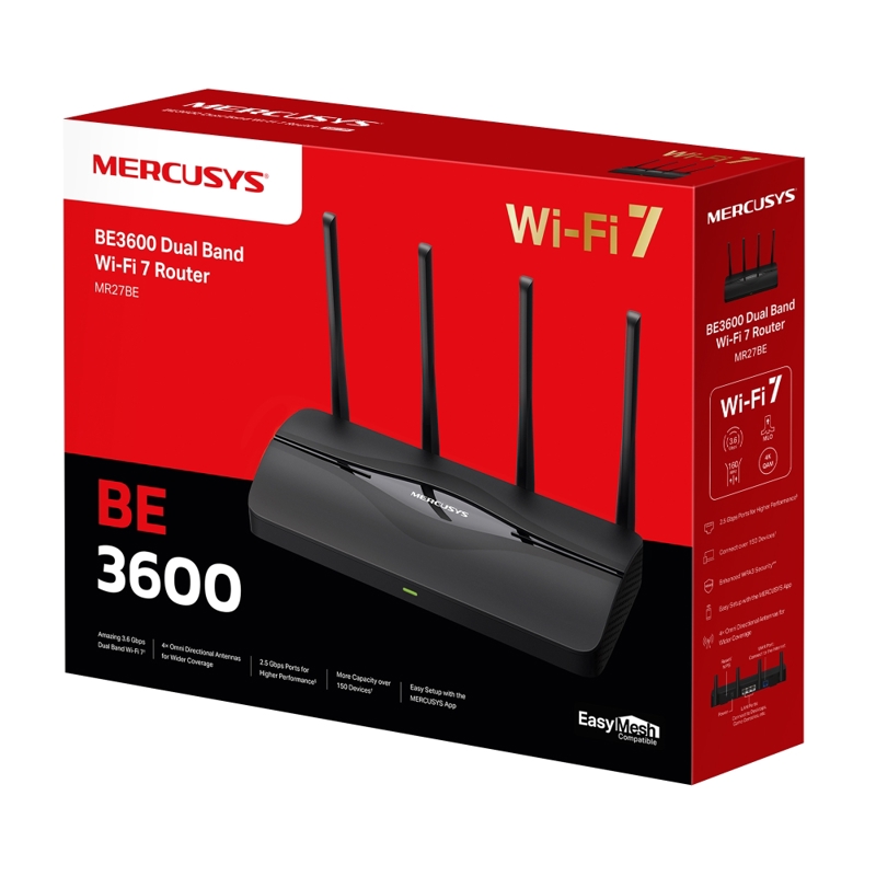 Wi-Fi роутер Mercusys BE3600 Dual-Band Wi-Fi 7 Router, 3 порта LAN, фото 10