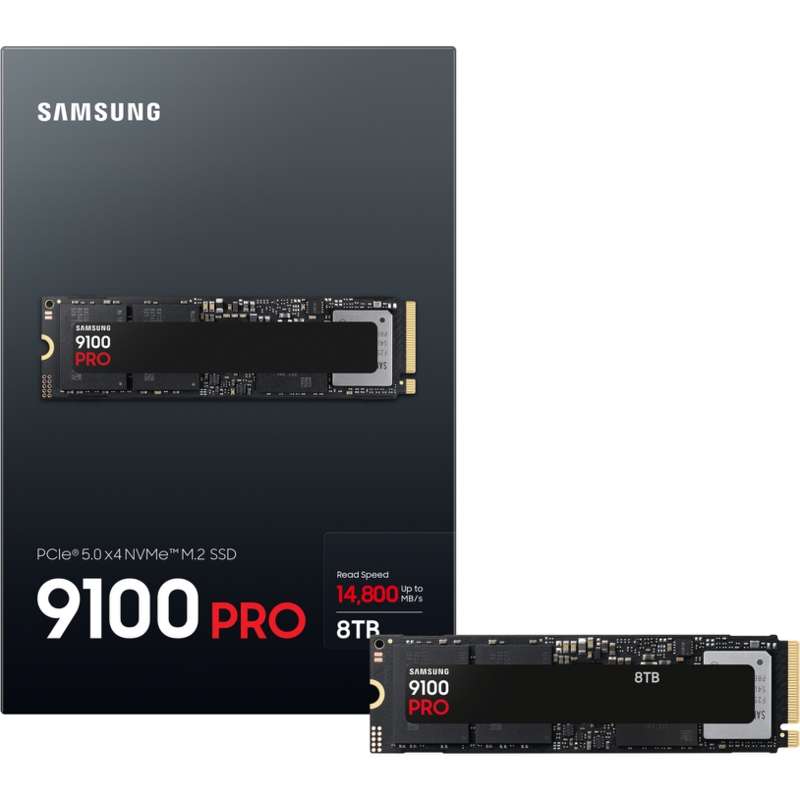 Твердотельный накопитель Samsung SSD 9100 PRO, 8000 ГБ, V-NAND, чтение 14800 МБ/с, 4800 ТБ, MZ-VAP8T0BW, фото 5