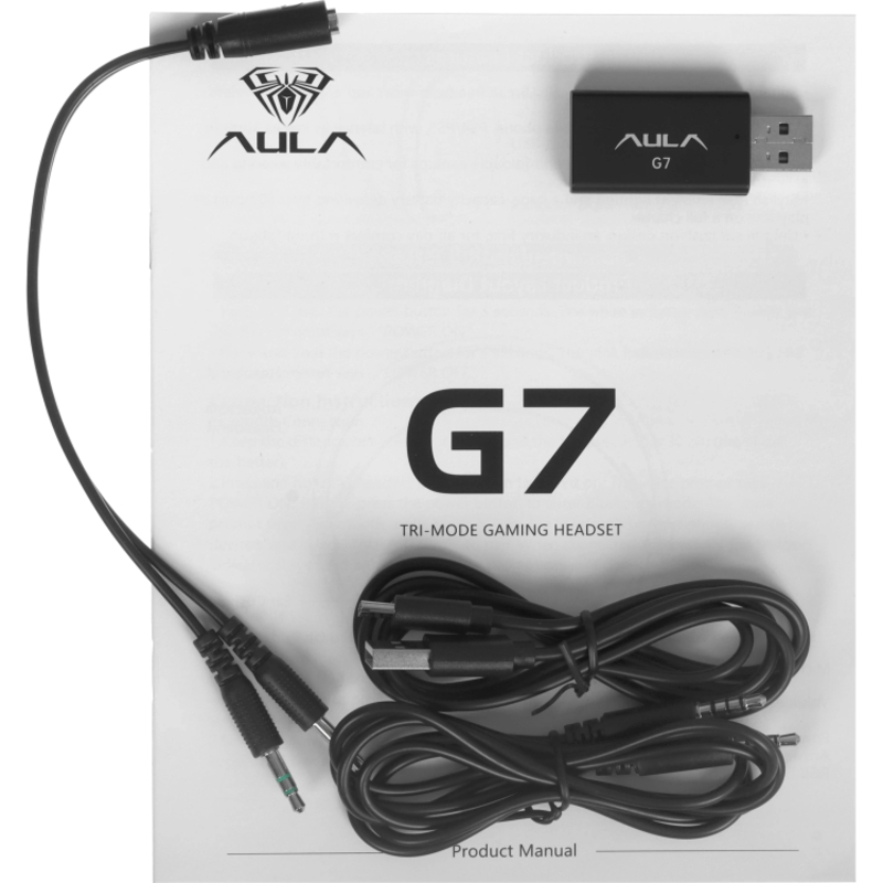 Гарнитура AULA G7, радиоканал, Bluetooth 5.0, Mini-jack, полноразмерные, чёрный, микрофон съёмный, фото 7