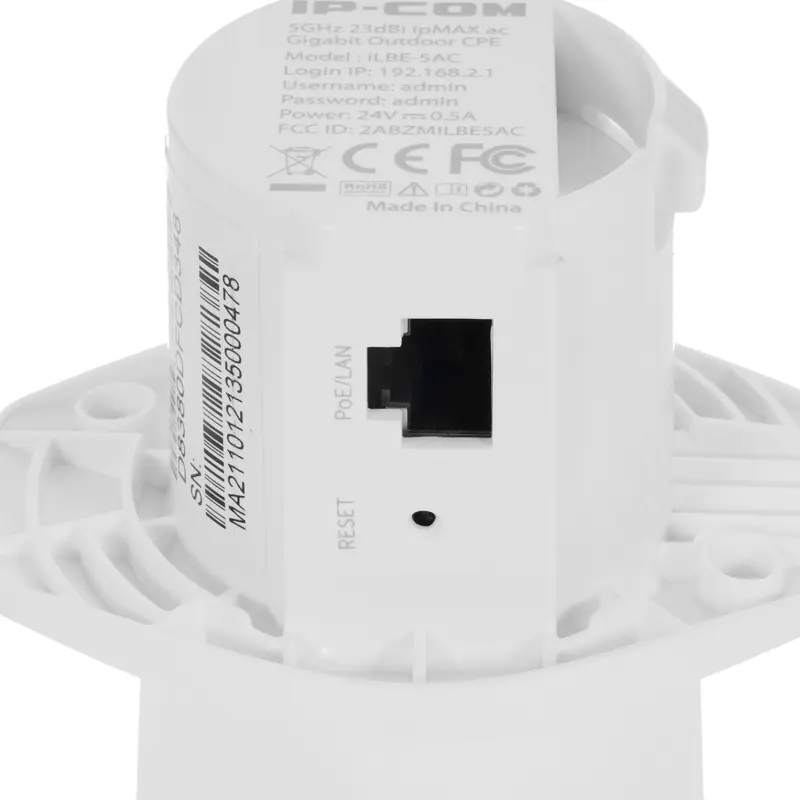 Радиомост Tenda IP-COM iLBE-5AC, 5 ГГц, 867 Мбит/с, антенна 23 дБи, IP65, порт 1 Гбит/с, PoE, фото 5