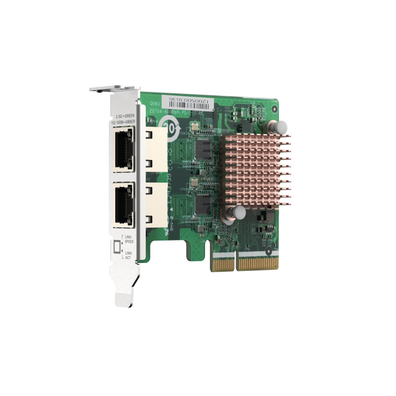 Сетевая карта QNAP QXG-2G2T-I225 2-port 2.5 GbE network expansion card, Controller I225-LM, PCIe Gen2 x2, 3 x Brackets included (QNAP QXG-2G2T-I225), фото 2