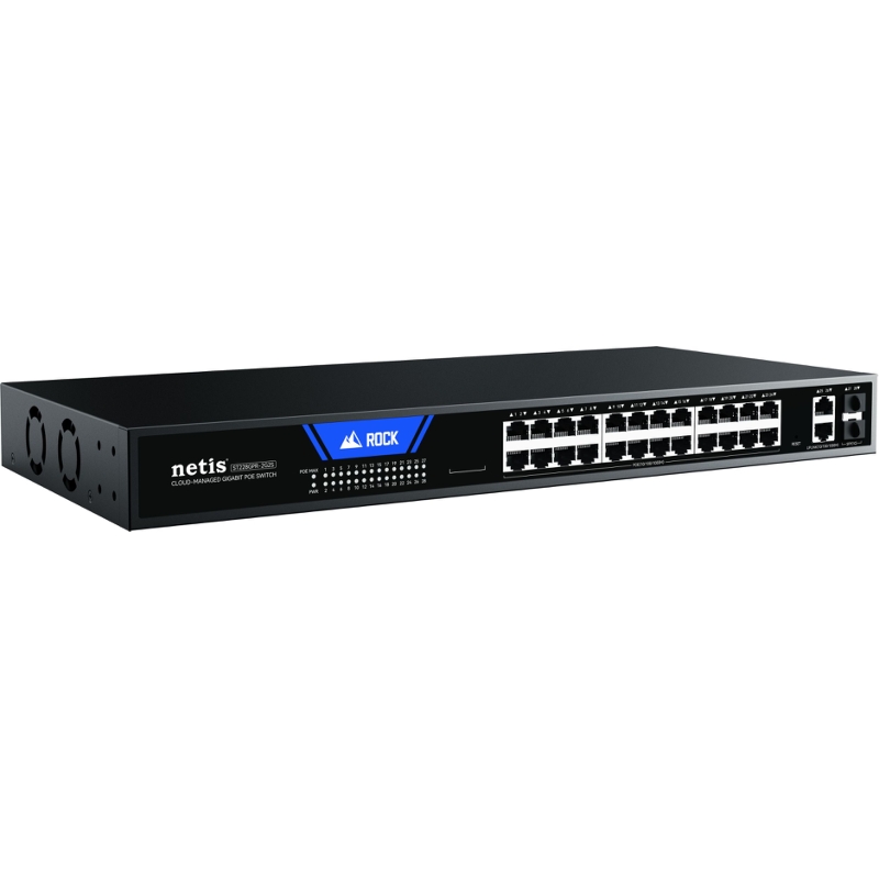 Коммутатор Netis ST228GPR-2G2S управляемый, 24 порта PoE 1 Гбит/с, 2 аплинка, 2 SFP, 375 Вт, фото 3