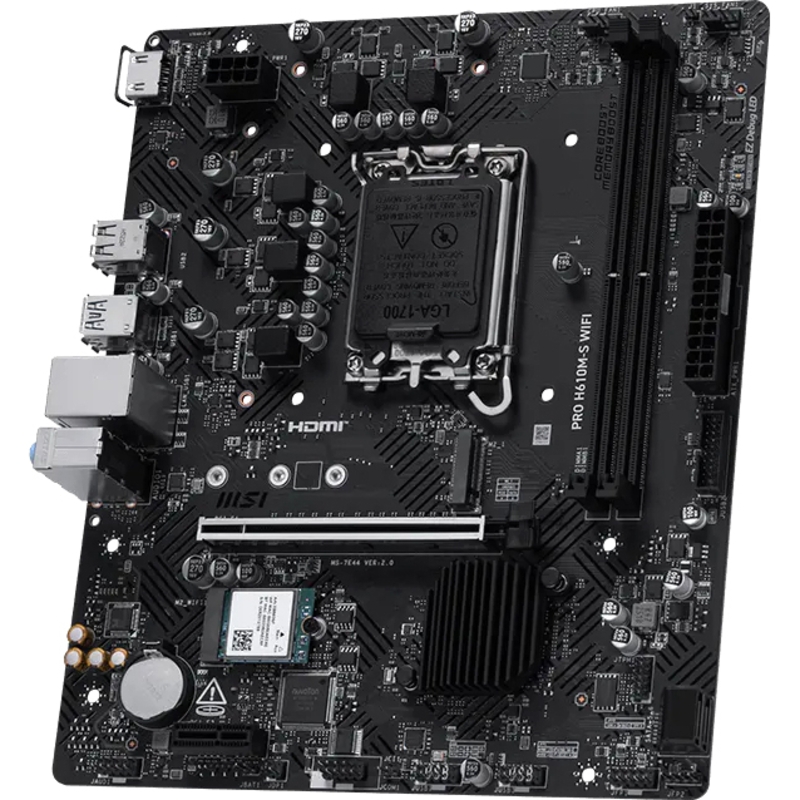 Материнская плата MSI PRO H610M-S WIFI, LGA1700, Intel H610, Micro-ATX, DDR5, фото 2