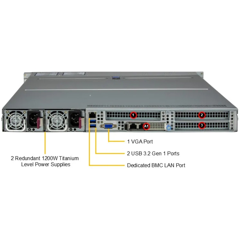 Серверная платформа Supermicro Server SYS-112H-TN 1U (1x LGA4710 16x DDR5 RDIMM 12x Hs 2.5" NVMe 2x M.2 NVMe VROC Premium 3x PCIe 5.0 x16 2x 10GbE RJ45 Intel (SuperMicro SYS-112H-TN (bundle1)), фото 4
