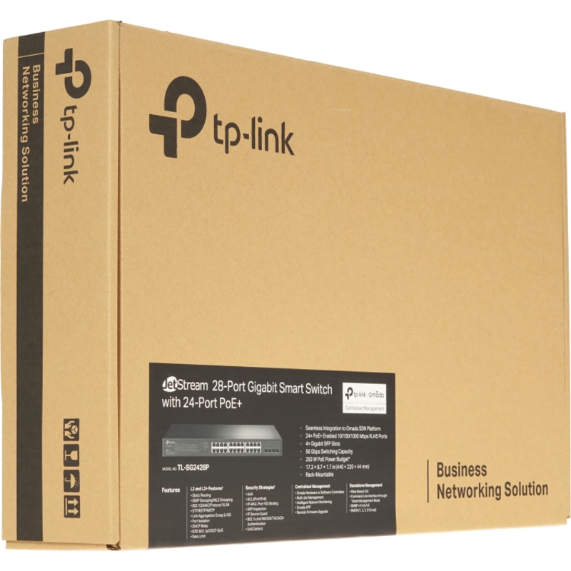 Коммутатор TP-Link SG2428P смарт, 24 порта PoE+ 1 Гбит/с, 4 SFP, 250 Вт, фото 8