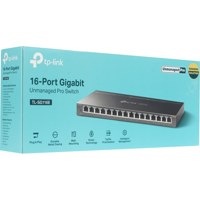 Коммутатор TP-Link TL-SG116E смарт, 16 портов 1 Гбит/с, VLAN, QoS, IGMP Snooping, фото 6