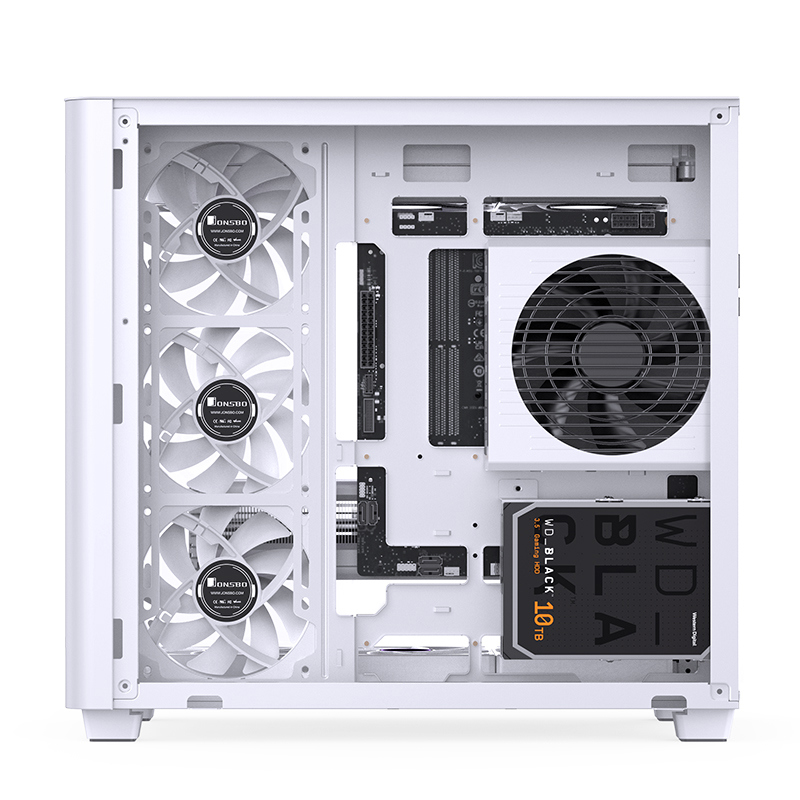 Корпус для ПК Jonsbo TK-3, Mini Tower, белый, под ATX, mATX, Mini-ITX, материал закалённое стекло, сталь, фото 2